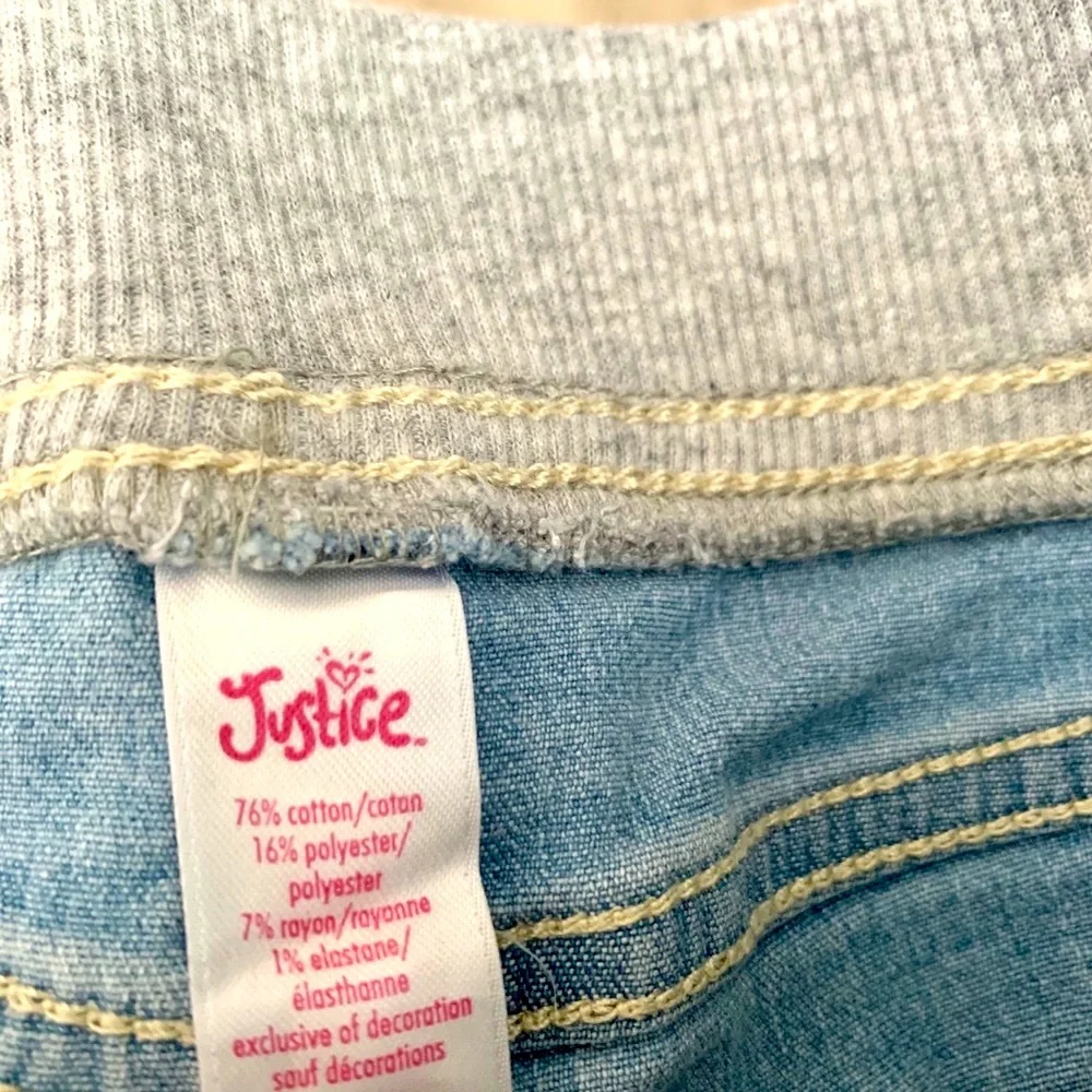 Justice girls light washed shorts